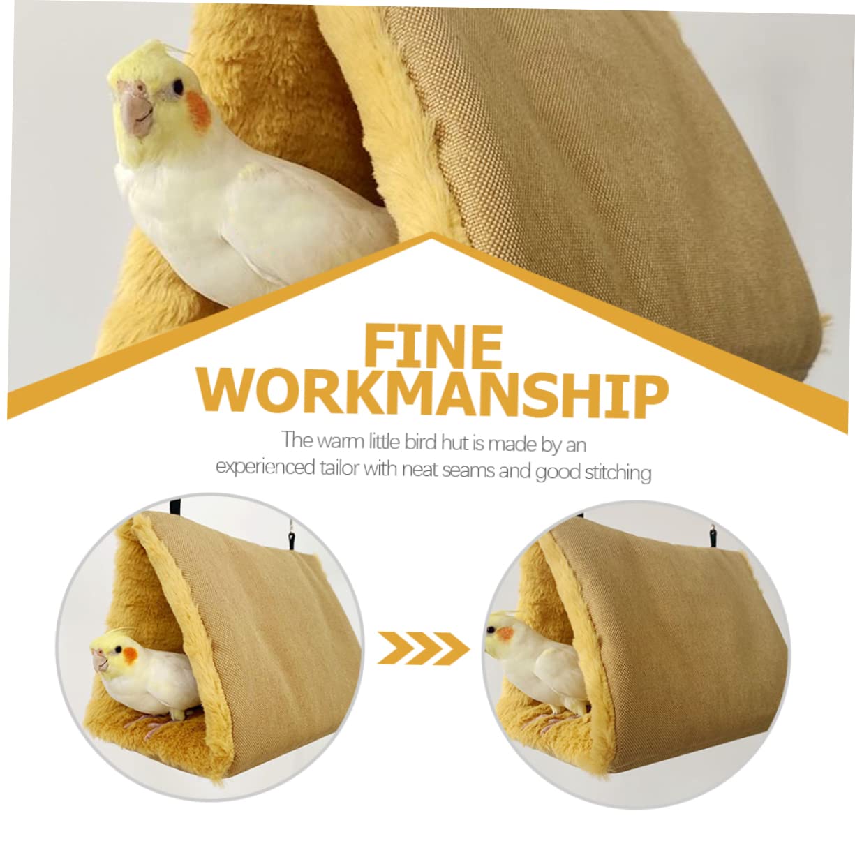 minkissy Hamaca de Loro de 5 Piezas Resistente al Desgaste, Nido de pájaros, hámster, Camas Colgantes, Hamaca de Juguete para Animales de Peluche, conejera de pájaros esponjosos, Nido de pájaros