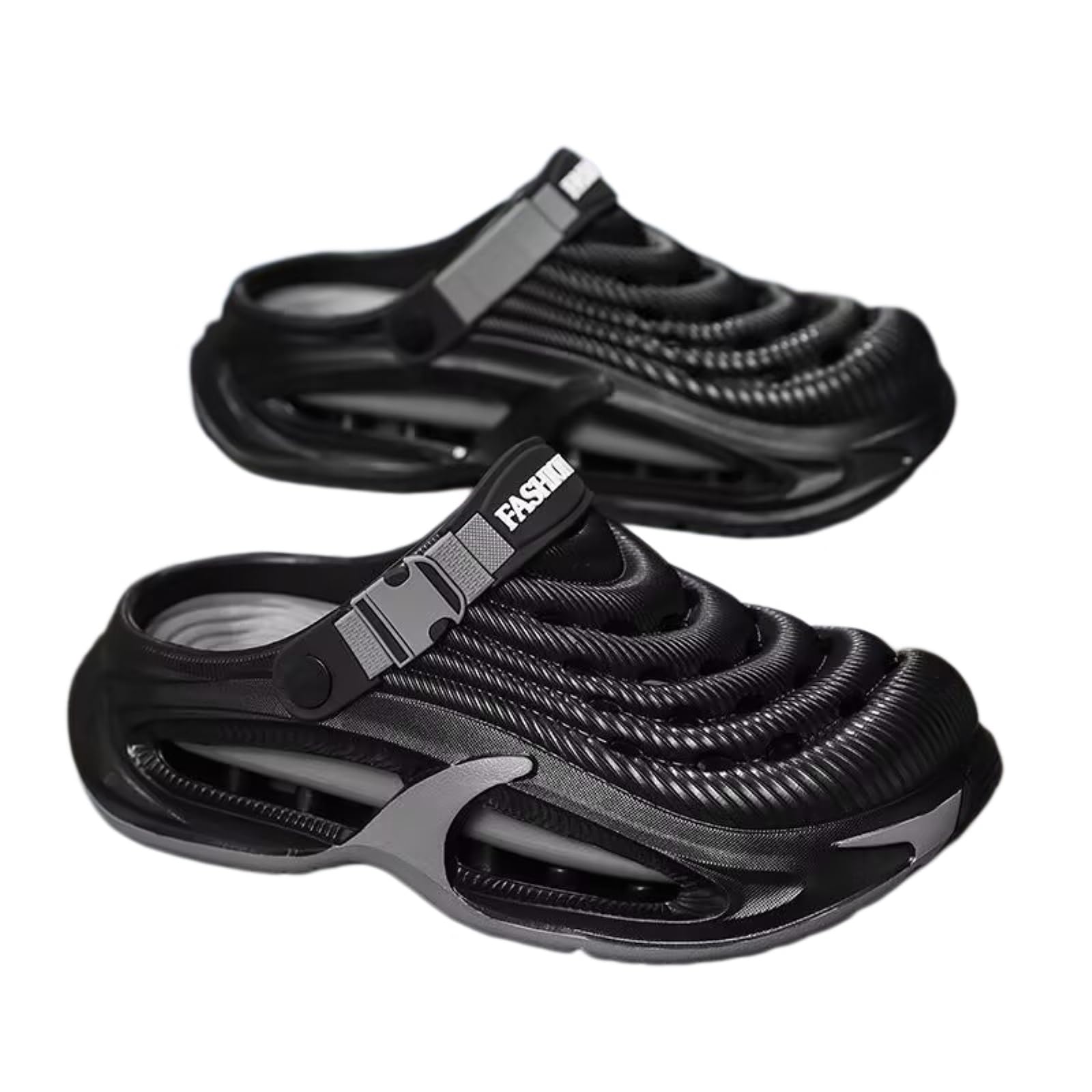 Ciabatte Uomo Uomini Techwear Orologi con Suola Vuota Futuristica Leggera Eva Giardino Scarpe Antiscivolo all-Terrain Sandali da Spiaggia All'aperto Pantofole d'Acqua-38-39-white