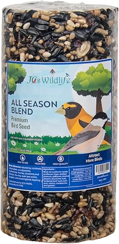 Miniatura 2 de JCs Wildlife All Season Blend - Cilindro pequeño de semillas de pájaro, 1.75 libras (1 cilindro)