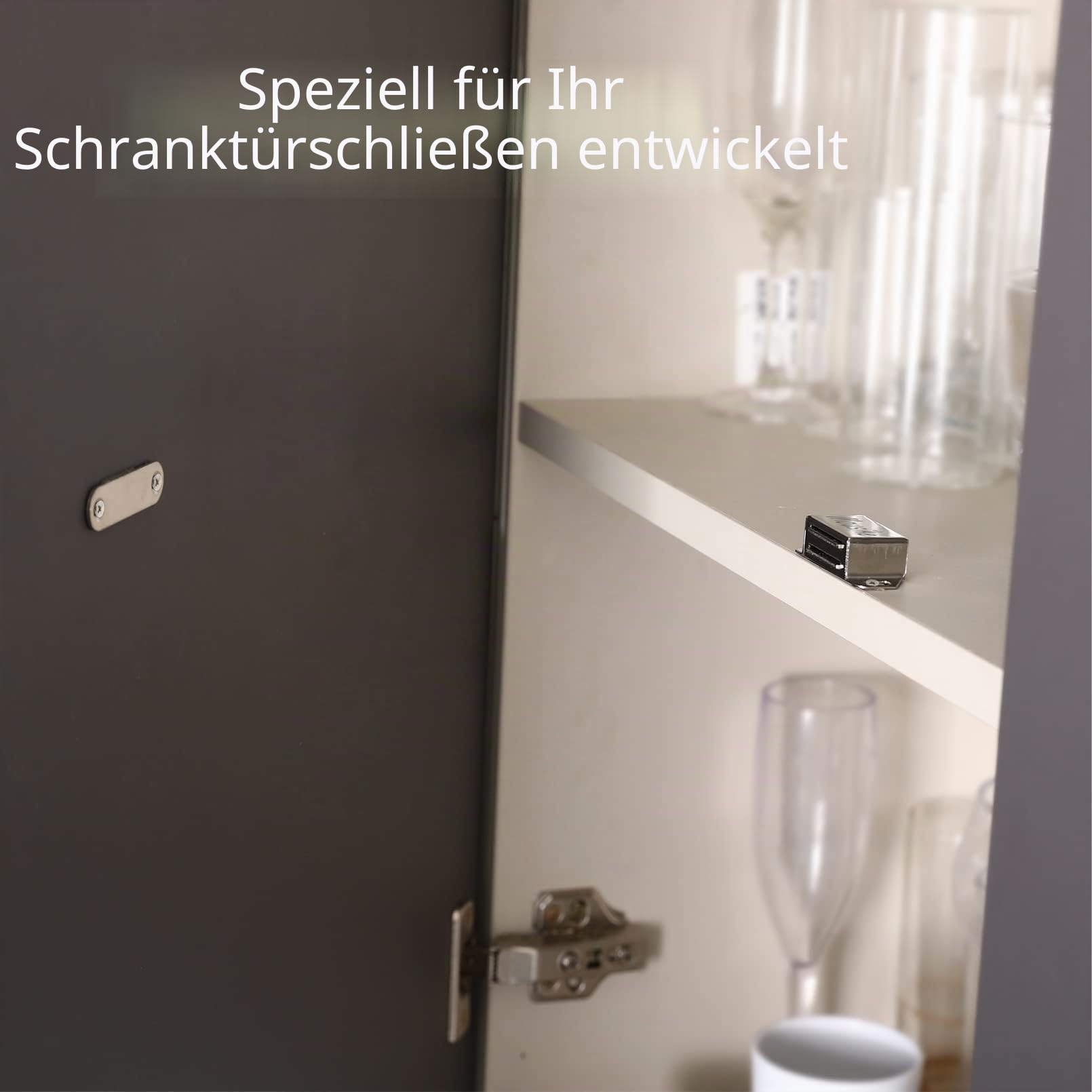 Mousike Schrankmagnete 15kg Edelstahl Magnetischer Türverschluss Magnetisch für Küchenschrank Kleiderschrank Schrank Schranktür Schubladenverriegelung (Silber 12er Pack)