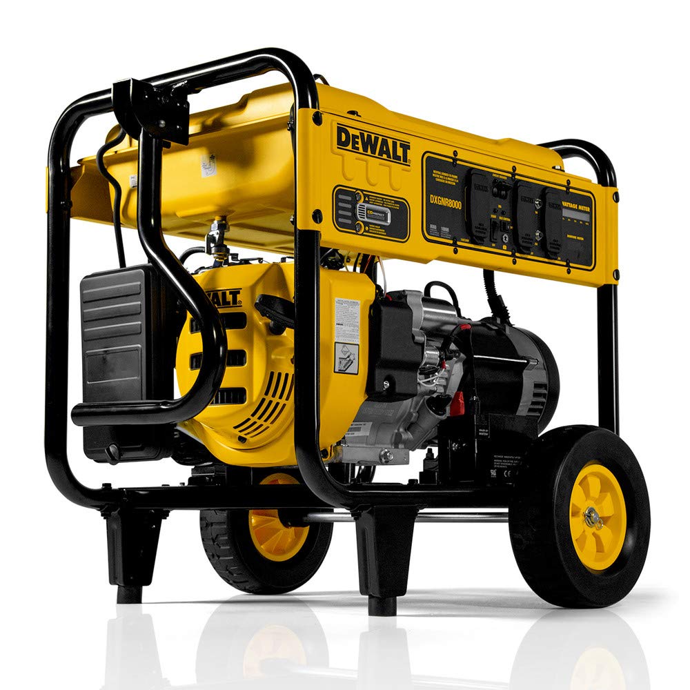 Amazon.com : DeWalt 10,000 Starting Watt Portable Gas Generator, Electric  Start with Battery, 420cc Engine, Smart Runtime Wattage Meters, CO Protect,  Idle Control, Home Backup Emergency Jobsite Power, 49 State : Patio,