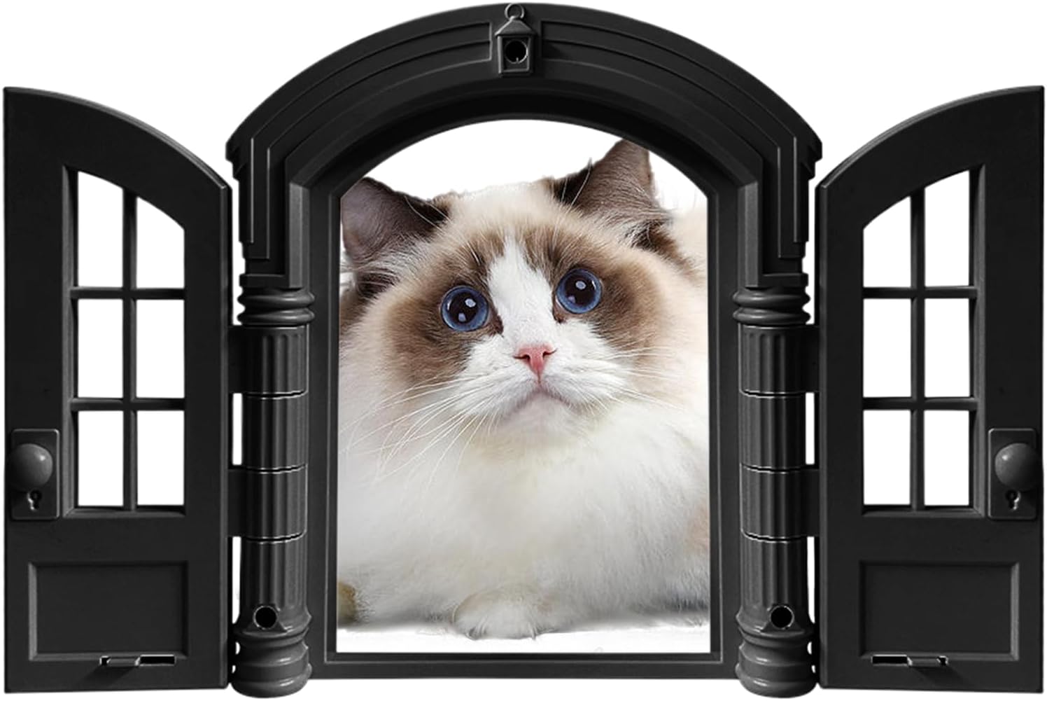 Cat Door for Wall,French Retro Lockable - Cat Hole for Door,for Bedroom Garage Window Corner Living Room Doorway Dorm Manor
