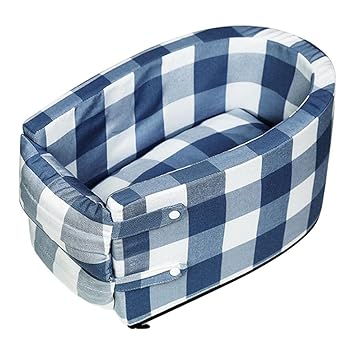 GG Enterprise Portable Cat Car Seat Dog Car Artifact Anti-Dirty Cushion for Small Dog Large Grid Blue