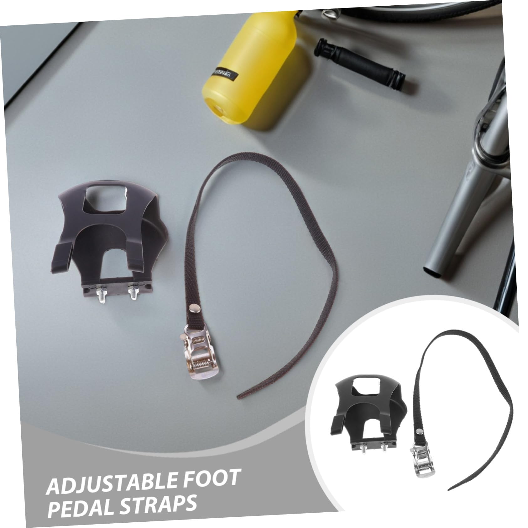 Happyyami 6 Pezzi Cinghie Regolabili per Pedali Bici con Clip per Dita Antiscivolo e Resistenti Intemperie Accessori Sicuri per Pedali Mountain Bike
