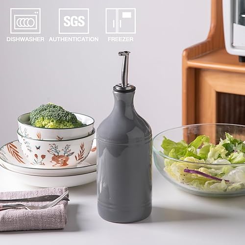 Miniatura 2 de Sweejar Botella dispensadora de aceite de oliva de cerámica, aceite opaco que protege el aceite para reducir la oxidación, adecuada para