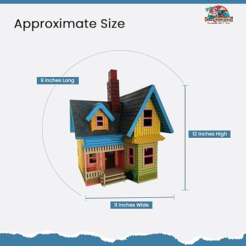 Miniatura 3 de Birds Wood Shack Kit modelo de casa de la película UP Rompecabezas de madera 3D Kit de manualidades Fácil de armar 11.0 in de ancho x 8.7 in de