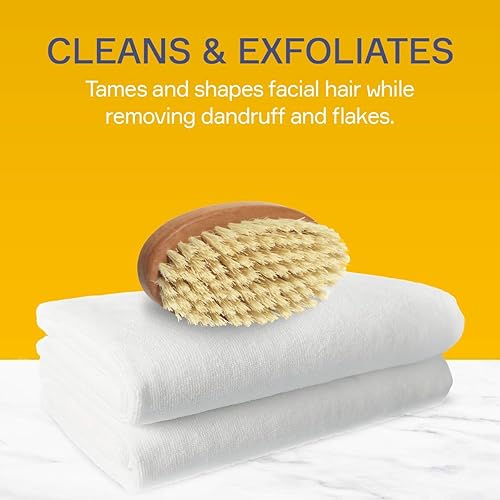 Miniatura 4 de Seven Potions Cepillo vegano para barba para hombres, 100% fibra vegetal de sisal y madera de pera, cerdas firmes para domar, suavizarexfoliar