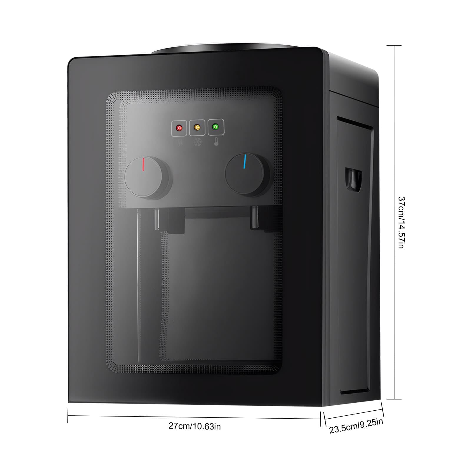 Distributeur d'eau Électrique, 550W Chauffe Rapide 10 Min, Compatible Bonbonnes 3.5L-18L, en PP et Acier Inoxydable, Design Compact, Idéal pour Bureau, Chambre, Salon