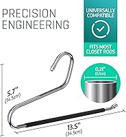 Vista 4 de Perchas para pantalones para hombre, 15 perchas de metal antideslizantes con extremos abiertos