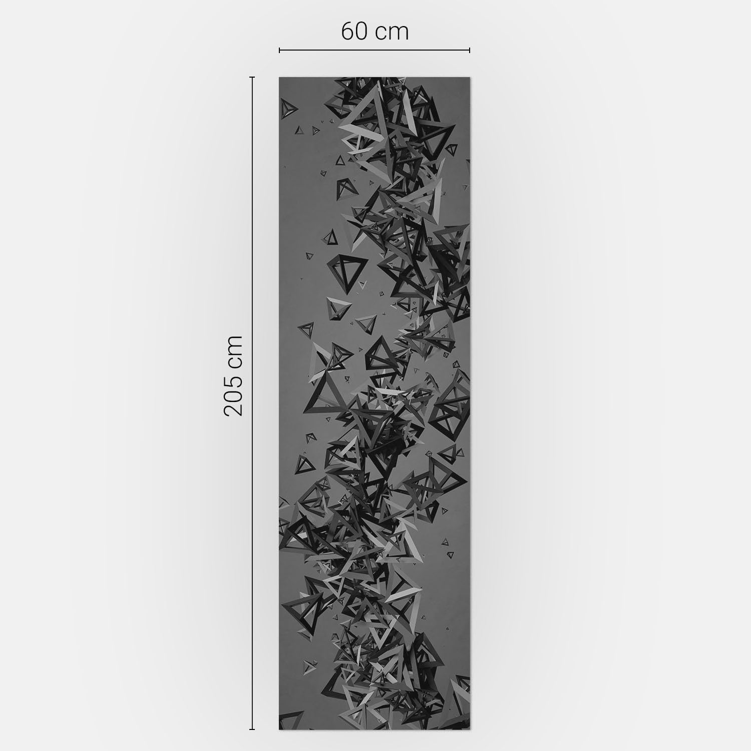 Autocollant Porte Réfrigérateur 60x205 cm Auto-adhésif pour Cuisine Couvrant Entièrement Sticker Décalcomanie Protection Contre les Dégâts Décoration - Triangles 3D abstraits