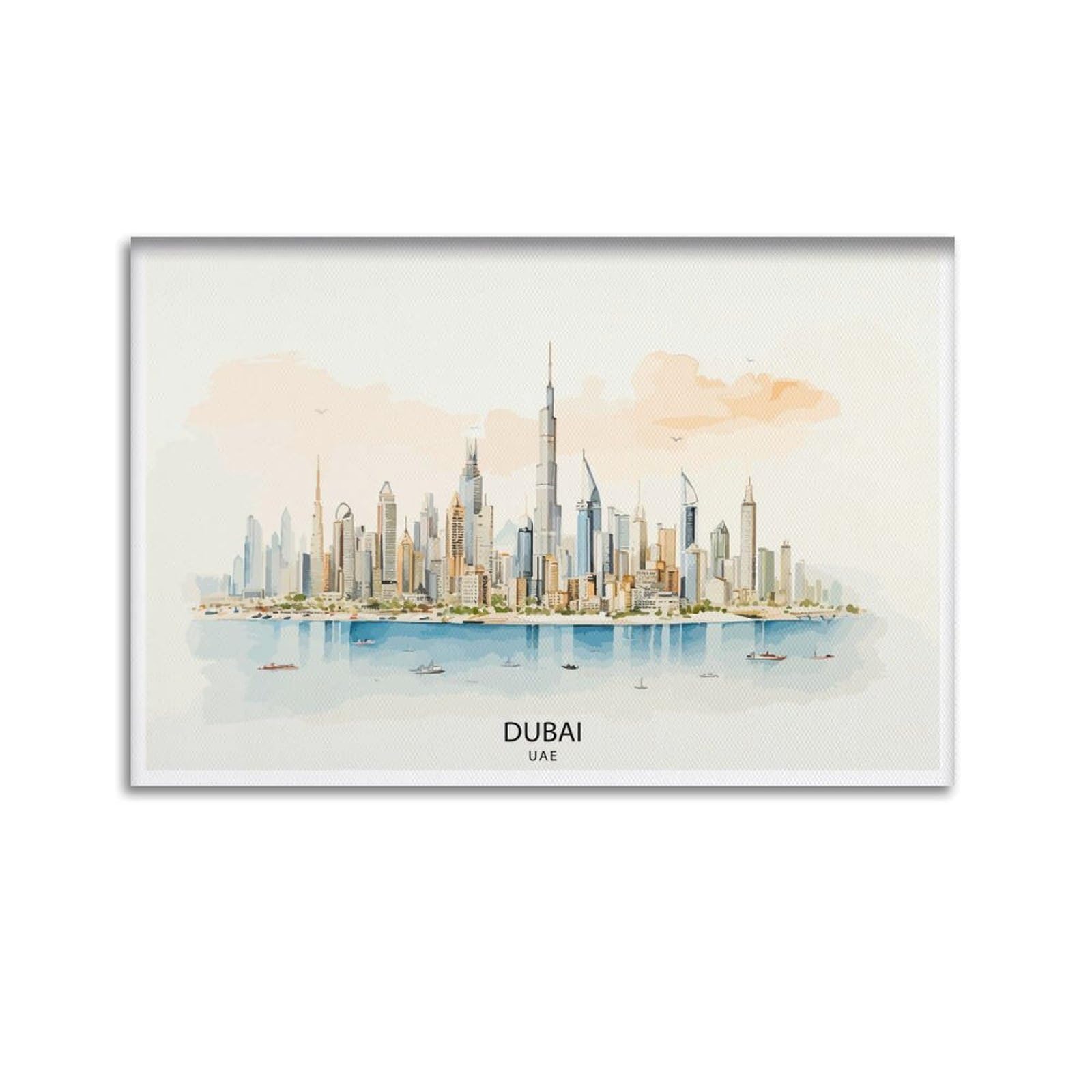 Dubai UAE Modern Cityscape Skyline Burj Khalifa United Arab Emirates Luxury Urban La_3 Canvas Poster Wall Art Prints Room Aesthetic Murals Bedroom And Living Decorations 20x30inch(50x75cm)