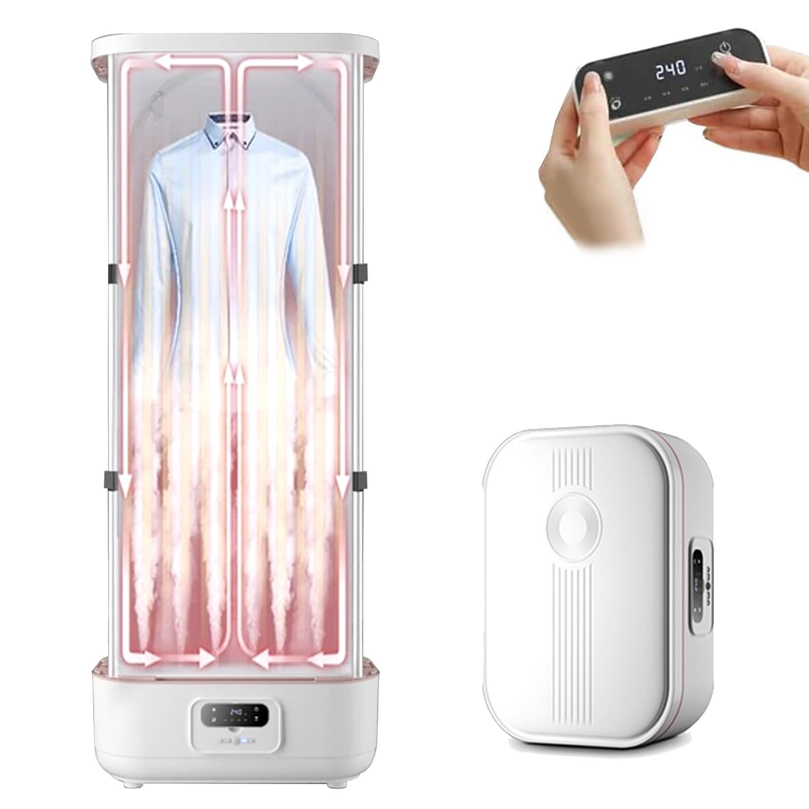 Secadora De Ropa Automática A Vapor para Apartamentos Y Hogares, Secadora De Ropa Portátil con Control Remoto, Temporizador Inteligente, Circulación De Aire Caliente De 360°