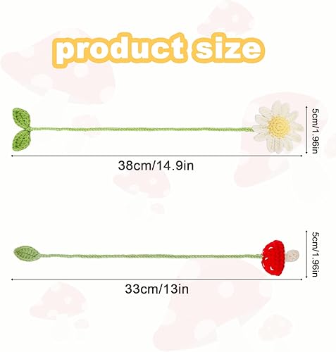 Miniatura 2 de 2 marcadores de página de punto personalizados de ganchillo para lectura, marcadores hechos a mano para lectores, profesores, amantes de los libros