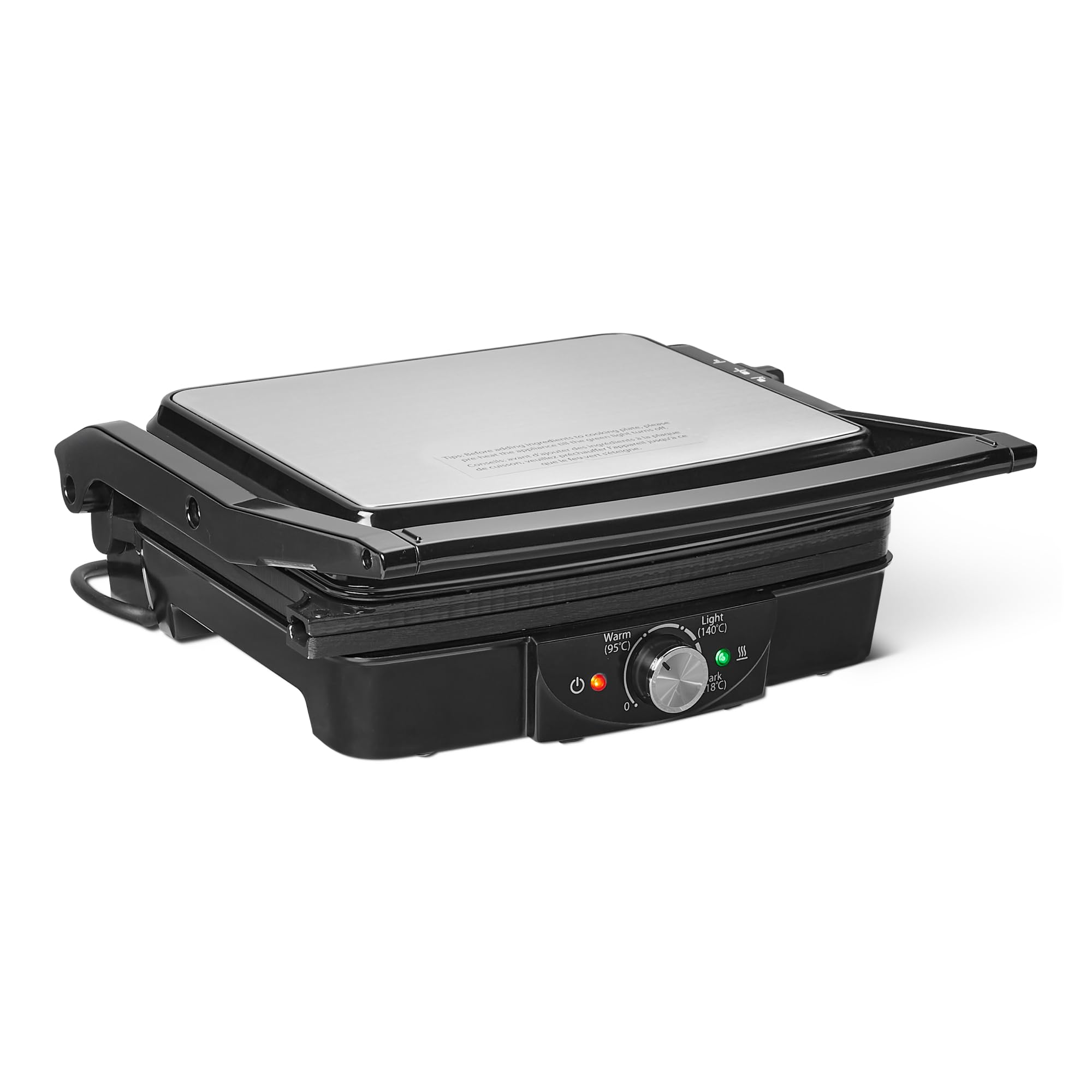 Amazon Basics - Contact electric grill with temperature control, non-stick plates, 2000 W, black