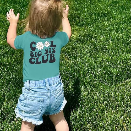 Image of LOTUCY Big Sister Shirt for Toddler Girls Cool Big Sis Club Tshirt Promoted to Big Sister Announcement Outfits