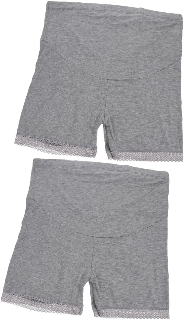 LIFKOME 2pcs Maternity High-waist Lace Underpants Comfortable Cotton Briefs with Waist Shaping and Safety Design for Pregnant Women Lightweight and Elastic Gray Xl