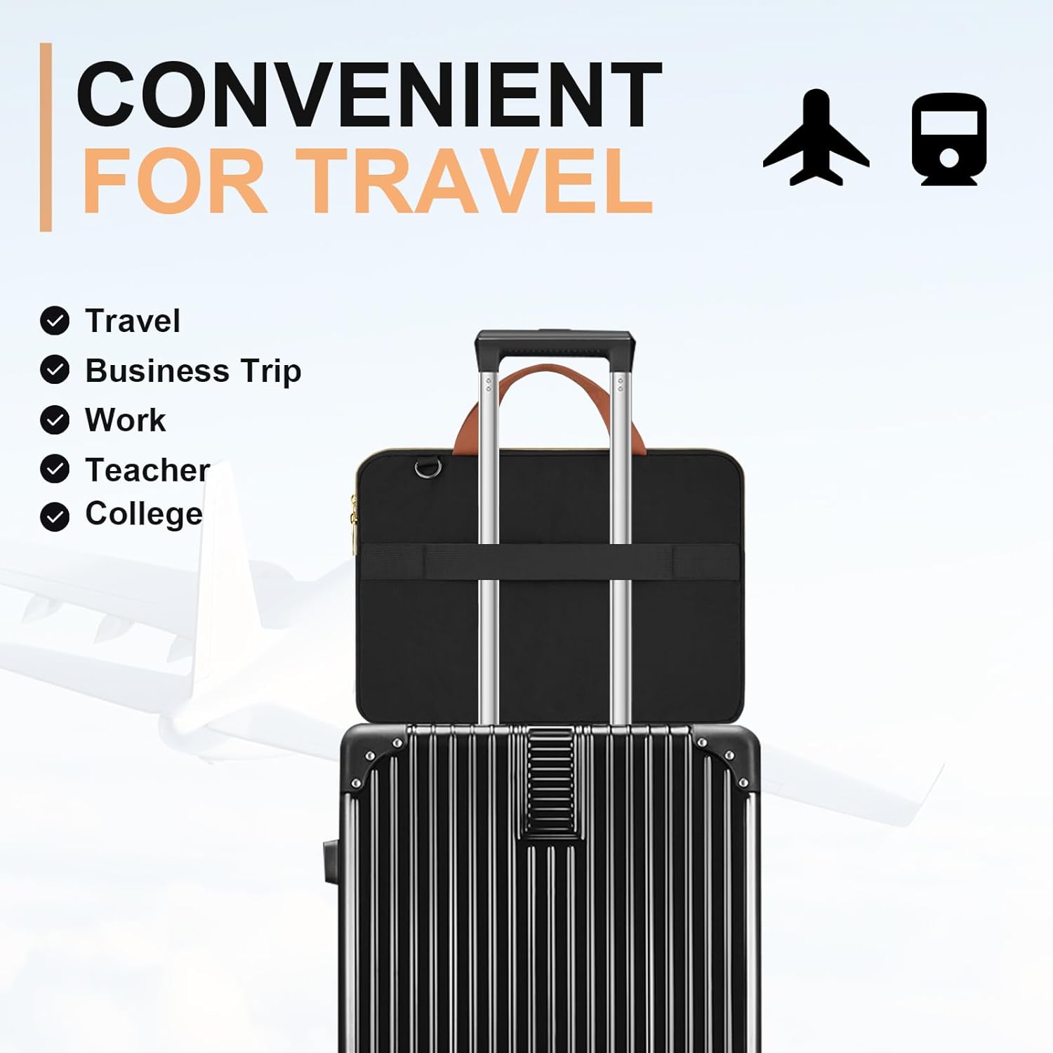 MOSISO Laptop Shoulder Bag, 15.6 inch Computer Bags Compatible with MacBook Pro 16 M4 M3 M2 M1, 15-15.6 inch, HP, Dell, Acer, Notebook, Messenger Shoulder Bag with Front Square Quilted Pocket, Black - Image 6