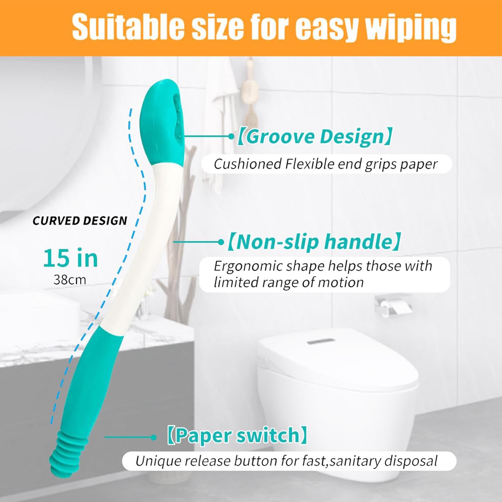 Amazon | Patonde トイレ補助用品ワイピングロングリーチ、ロング 