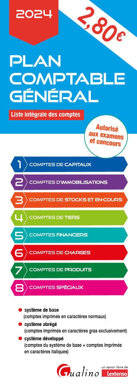 Plan comptable général: Liste intégrale des comptes - Autorisé aux examens et concours (2024)