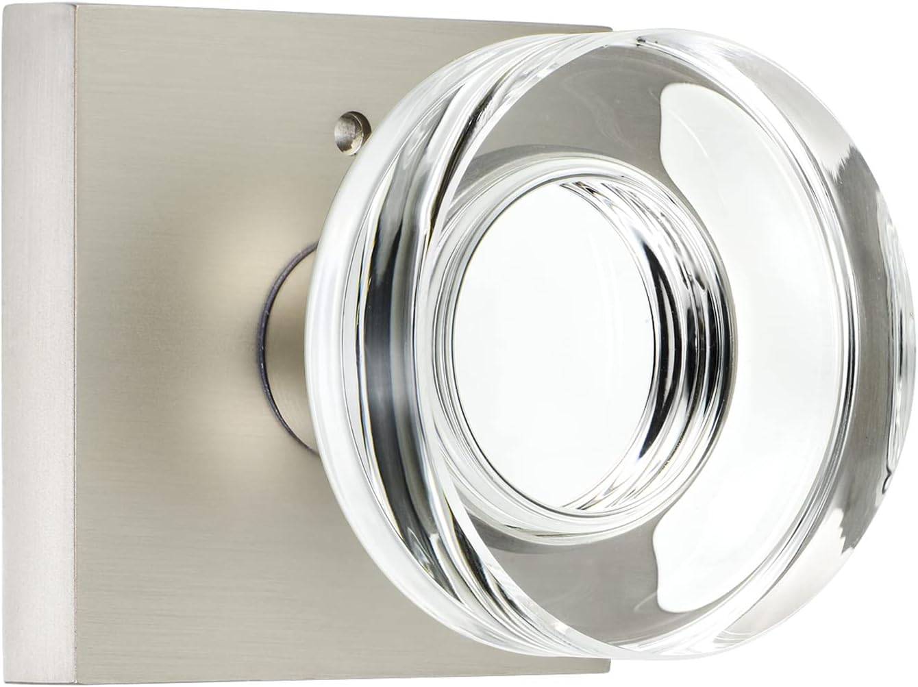 Coolnews Crystal Door Knobs with Lock, Satin Nickel Finish for Bathroom & Bedroom Privacy Privacy Satin Nickel