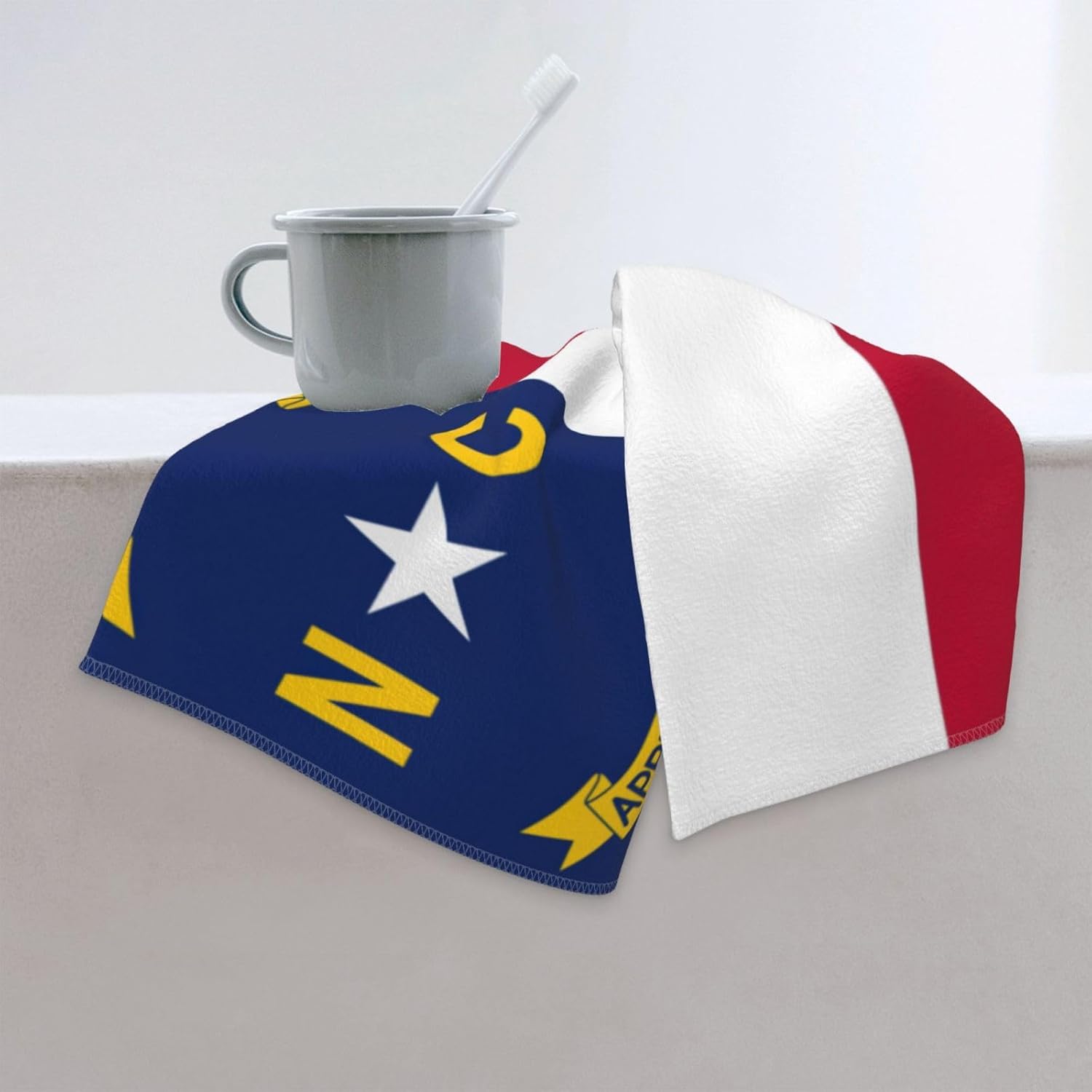 North Carolina State Flag Print Hand Towels for Kitchen, Decorative Bathroom Towels Decor Farmhouse Cute for Men Women Gifts