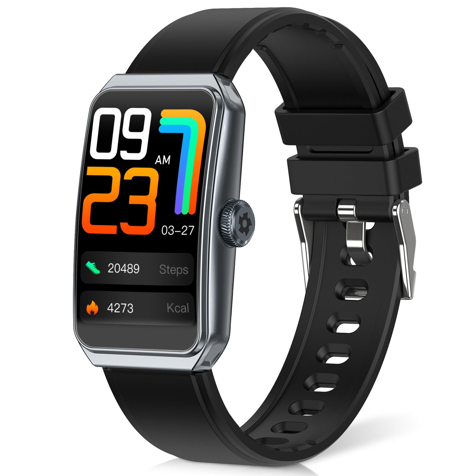 Fitness Tracker with 24/7 Heart Rate, Blood Pressure Blood Oxygen Sleep Monitor,103 Sports Modes Smart Watch IP68 Waterproof Activity Trackers, Step Counter Calories Pedometer for Women Men (Black)