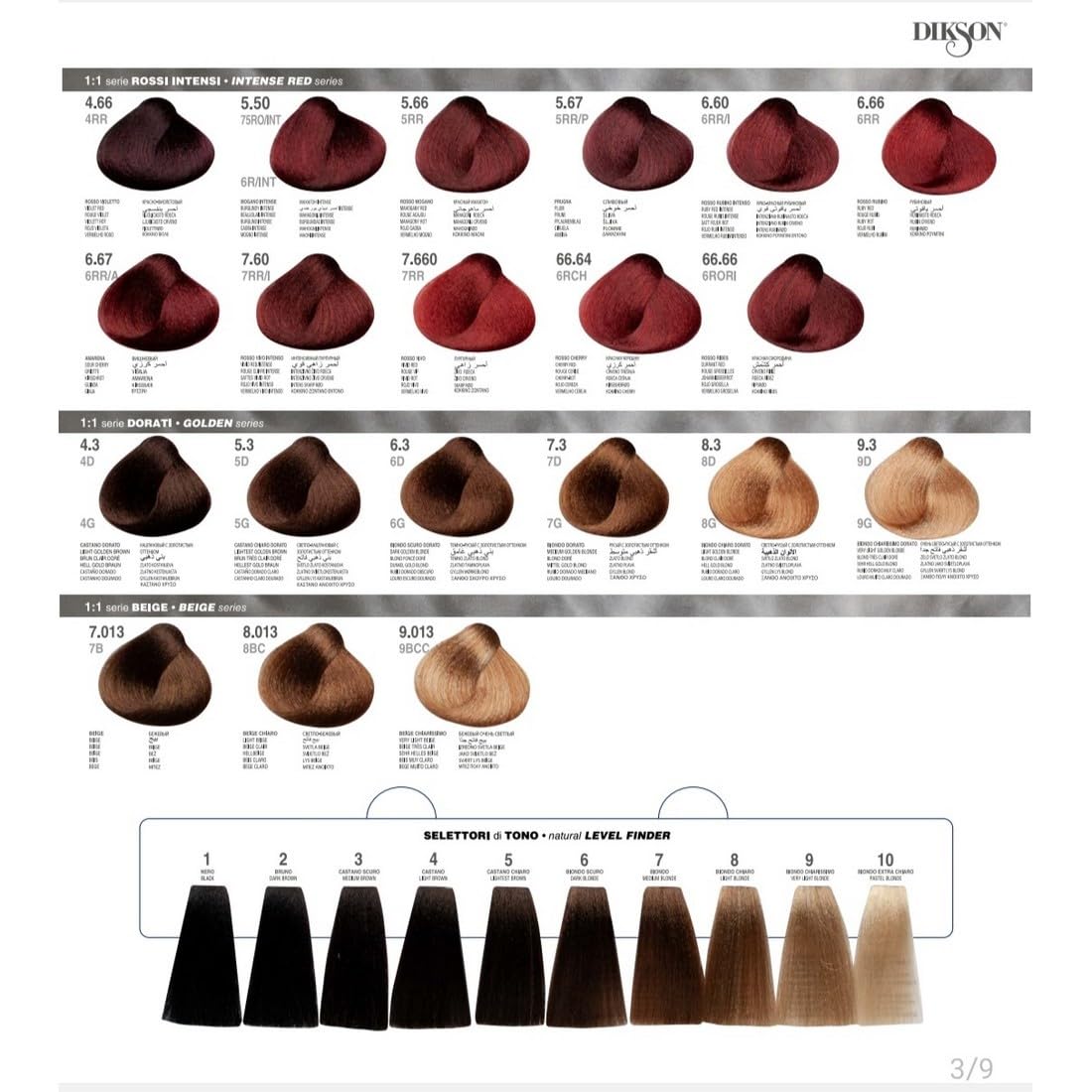 Dikson Color Professional Oxidizing Hair Colouring Cream with Protein and Vegetable Extracts 8.3 Clear Golden Blonde (120 ml)