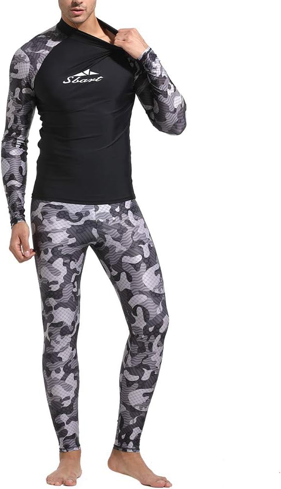StyleV Long Sleeve Camo Rash Guard UV Protection One Piece Full Diving Suit for Men Keep Warm Swimsuit Wetsuit & Breathable Sports Dive Skins for Swimming, Diving, Surfing and Snorkeling : Sports & Outdoors