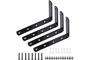 4 Piece 90 Degree Angle L Shaped Shelf Bracket