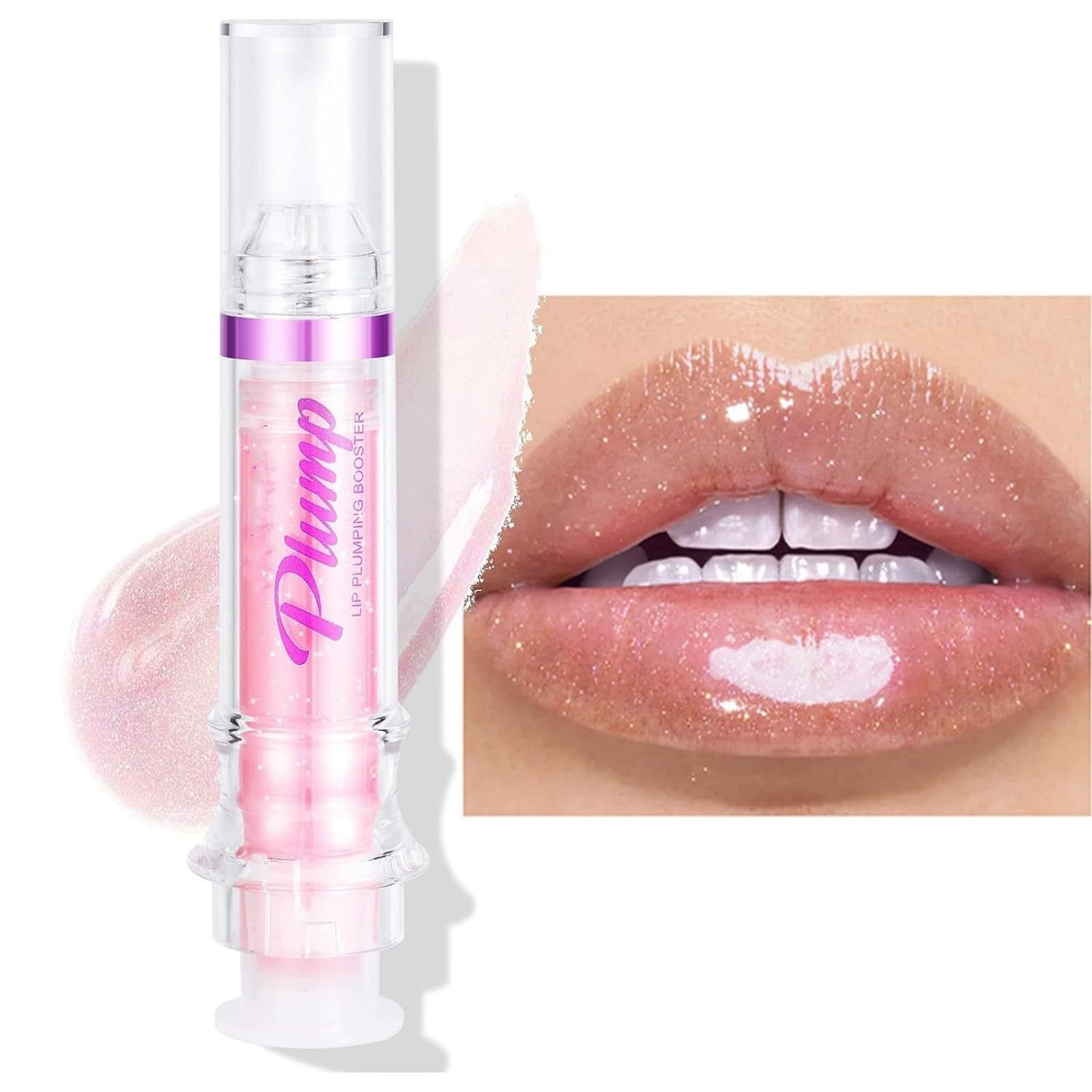 MAEPEORLip Plumper 6 Colors Moisturizing Glossy Plumping Lip Gloss Long Lasting Hydrating Lip Pluming Booster (Color 02)