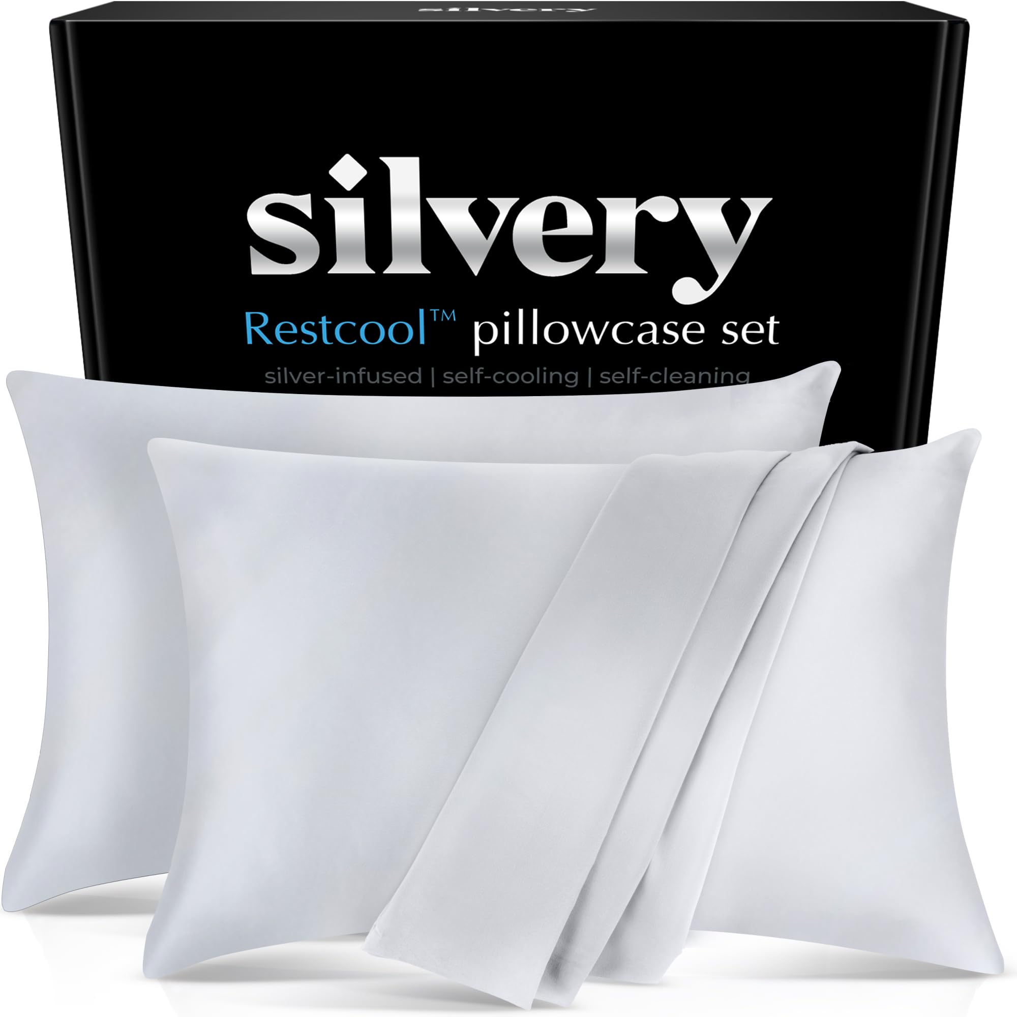 Silvery Restcool Silver Infused Cooling Pillowcase Set
