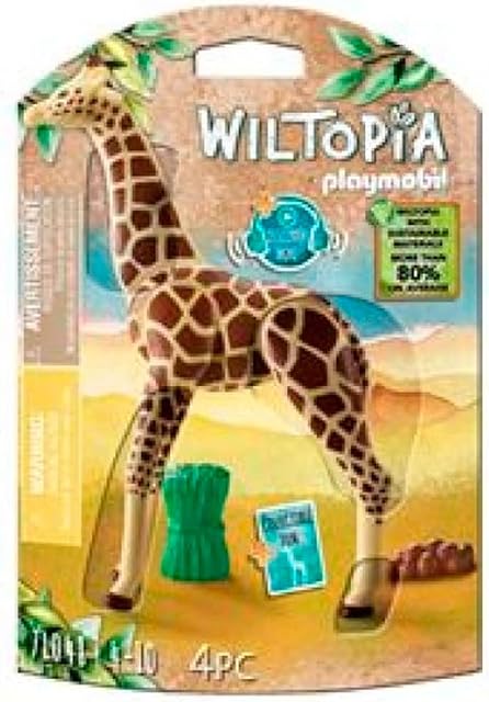 PLAYMOBIL Wiltopia 71048 Żyrafa z wieloma akcesoriami i kartą kolekcjonerską z kodem QR, od 4 lat