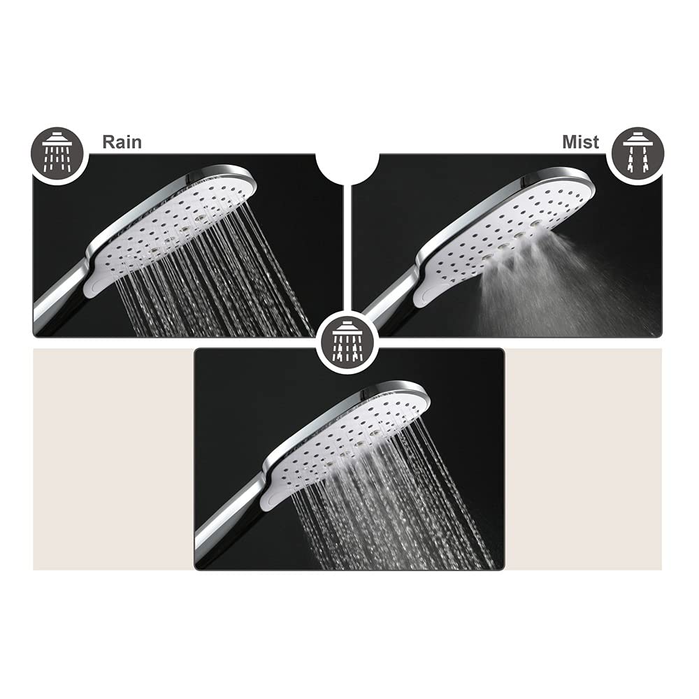 Shower Head Doccette, Soffione Doccia ad Alta Pressione 3 modalità di Getto con Pulsante Easy-Click, Soffione Doccia di Ricambio Resistente Universale Regolabile, Soffioni Doccia ad Alta Pressione