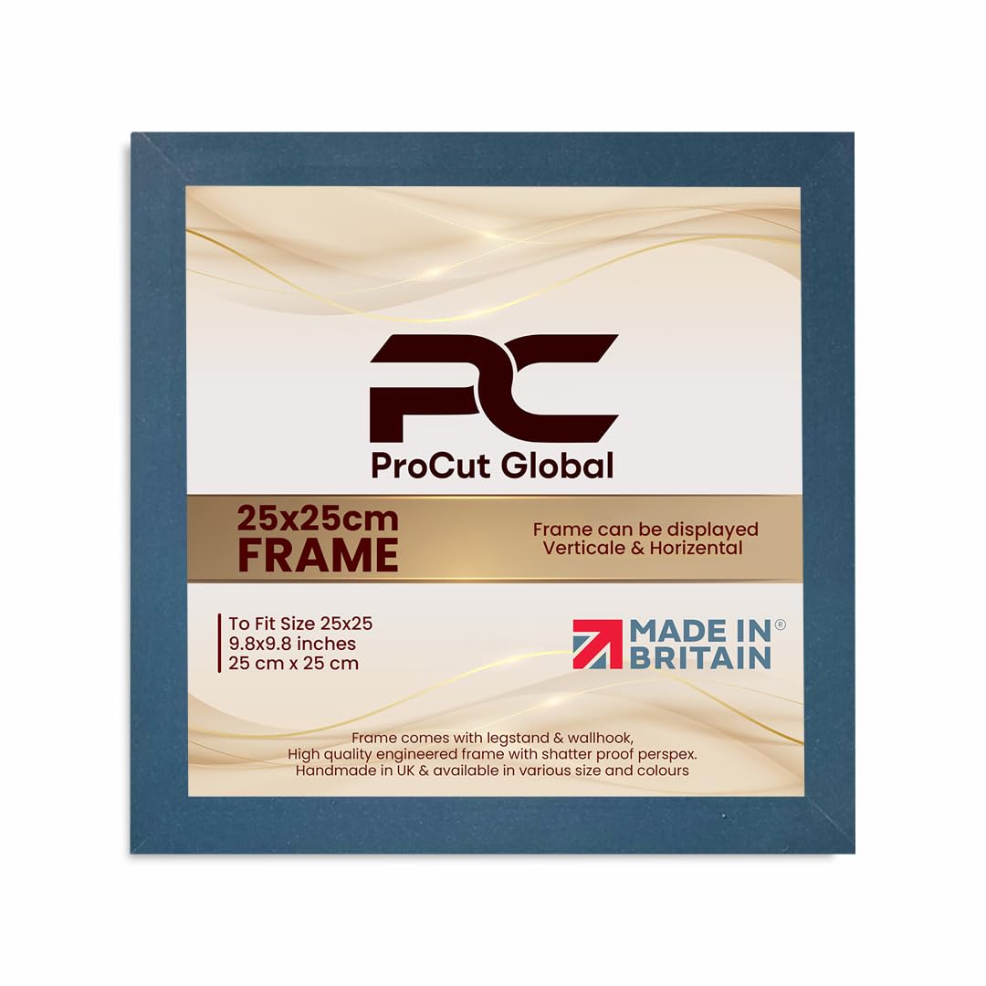 Procut Global 25X25CM Navy Blue Picture Frames – Sleek Wooden Photo Frame with Shatterproof Perspex for Wall or Tabletop – Perfect for Posters, Certificates, Prints–Multiple Sizes & Colors Available — image 1