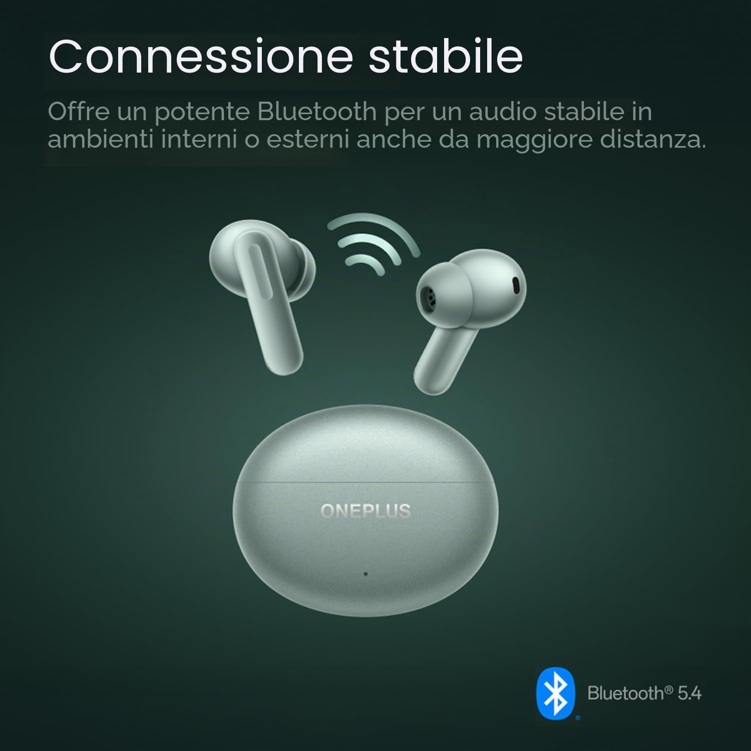 OnePlus Buds 4 auricolari wireless Bluetooth, Zen Green, E513A, in-ear, True Wireless con cancellazione attiva del rumore