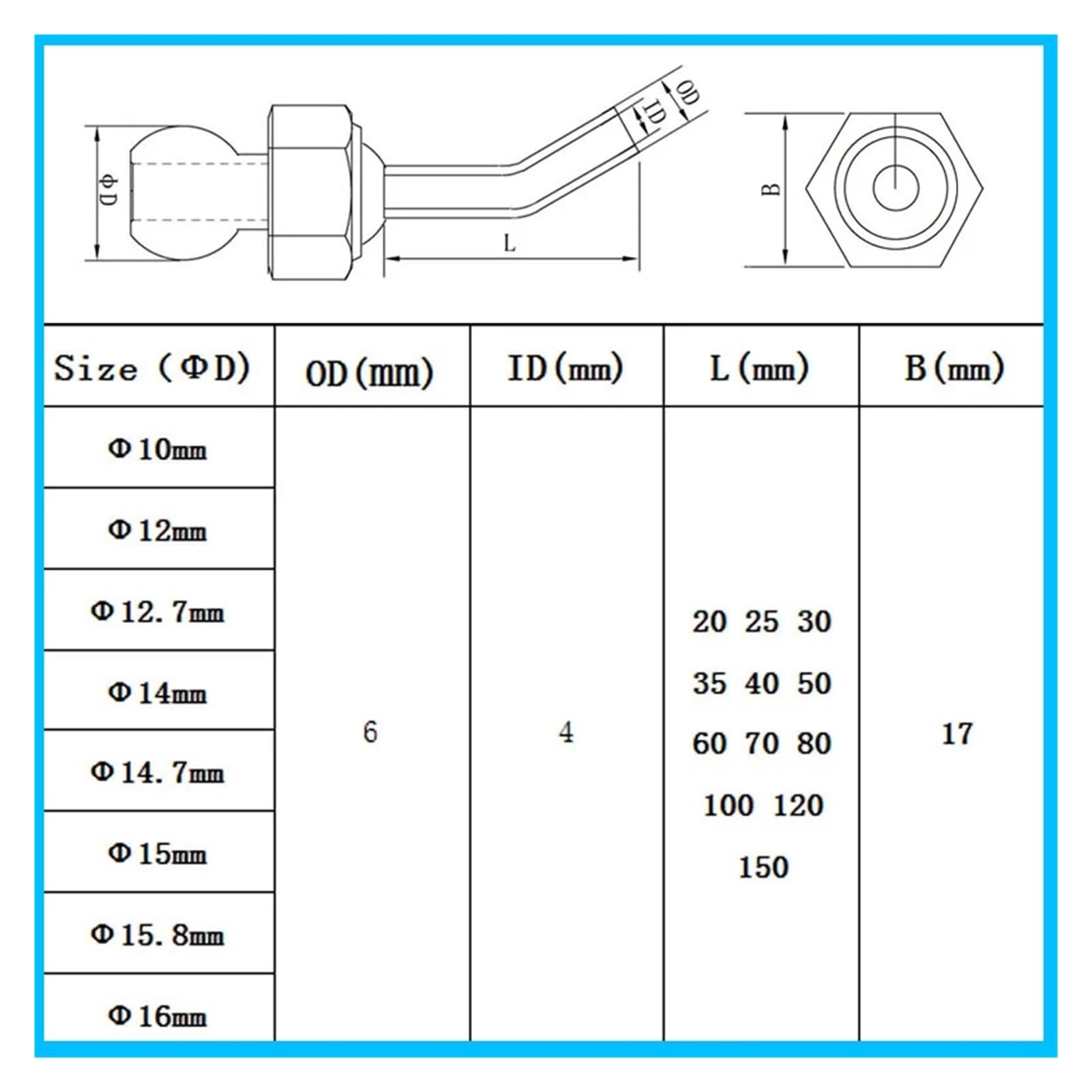 Buses de tuyau de refroidissement à bille en acier inoxydable, 1 pièce, for tours CNC, porte-outils, supports d'outillage spéciaux, vis d'outillage de tour CNC(Dia 12mm,L 120mm)