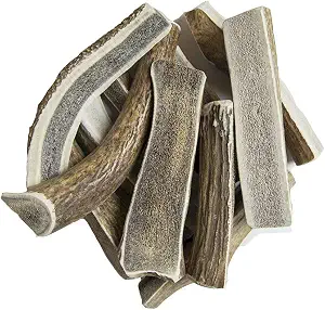 hotspot pets Premium Split Elk Antlers for Dogs - 7 Inch Large Dog Chews (2 Pack) Naturally Shed Antler Bone for Large Breed Aggressive Chewers - Made in USA - Promotes Natural Dental Hygiene