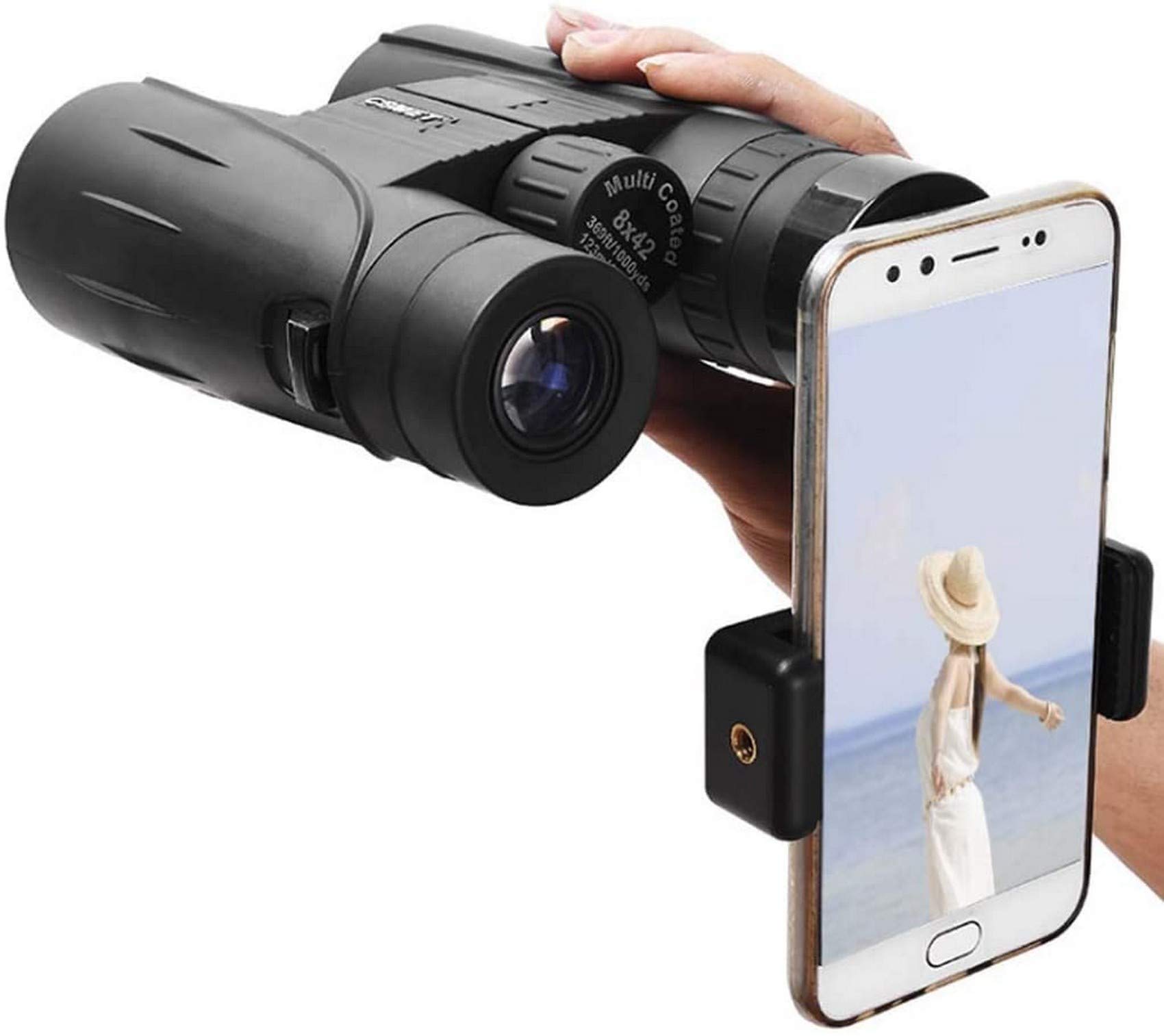 Binocolo 8x42 HD Fotocamera portatile per telefono Basso livello di luce NightBinocolo Lente ottica impermeabile Binocoli da teatro Birdwatching Tour Caccia Concerti Sport