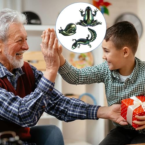 Miniatura 6 de AFUNTA 3D - Moldes de resina con forma de caracoles de lagarto de rana 3D, 3 piezas de moldes de resina epoxi realistas, para pared, escritorio,