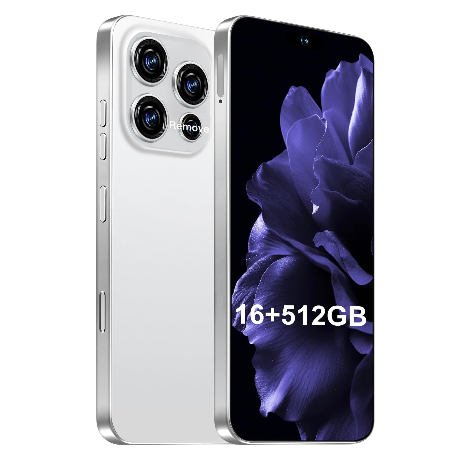 16PM Smartphone: Massive 6.99" FHD+ Screen | Epic 7000mAh Battery Life | 16+512GB Extreme Speed | 108MP Pro Camera | Unlocked Android | Superior to 12GB RAM (White)
