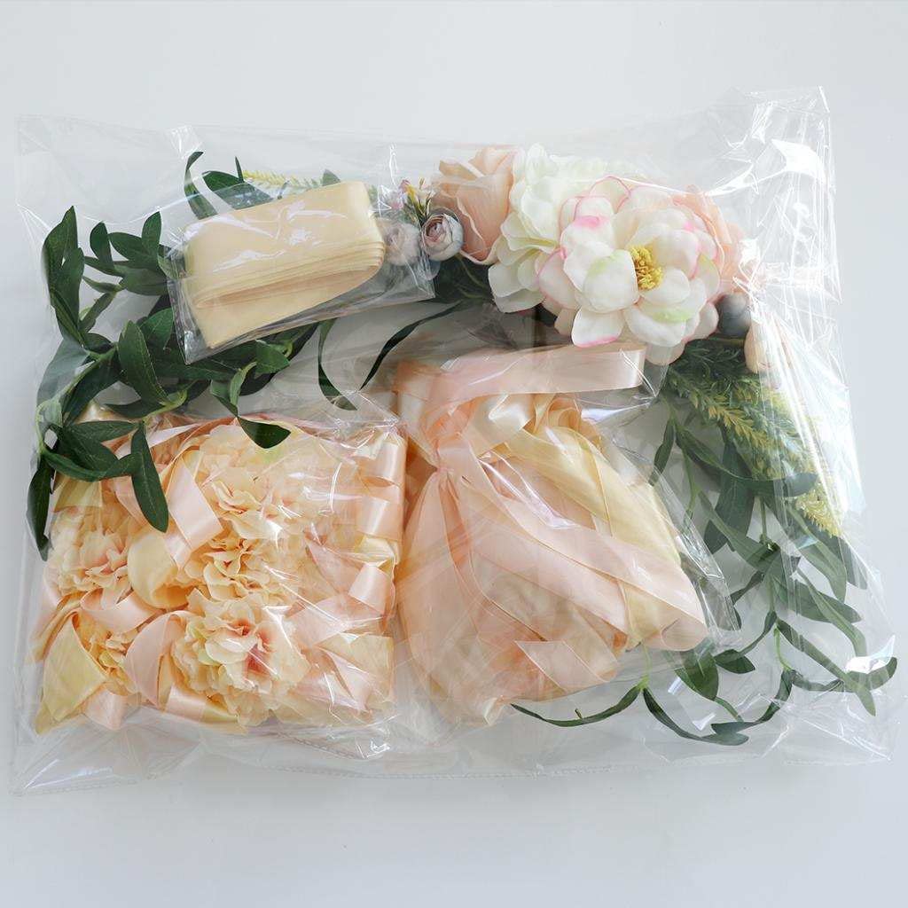F Fityle Décoration de Voiture Mariage Guirlande Voiture de Mariage Fleurs Artificielles pour Décoration de Mariage-Diverses Couleurs, Champagne