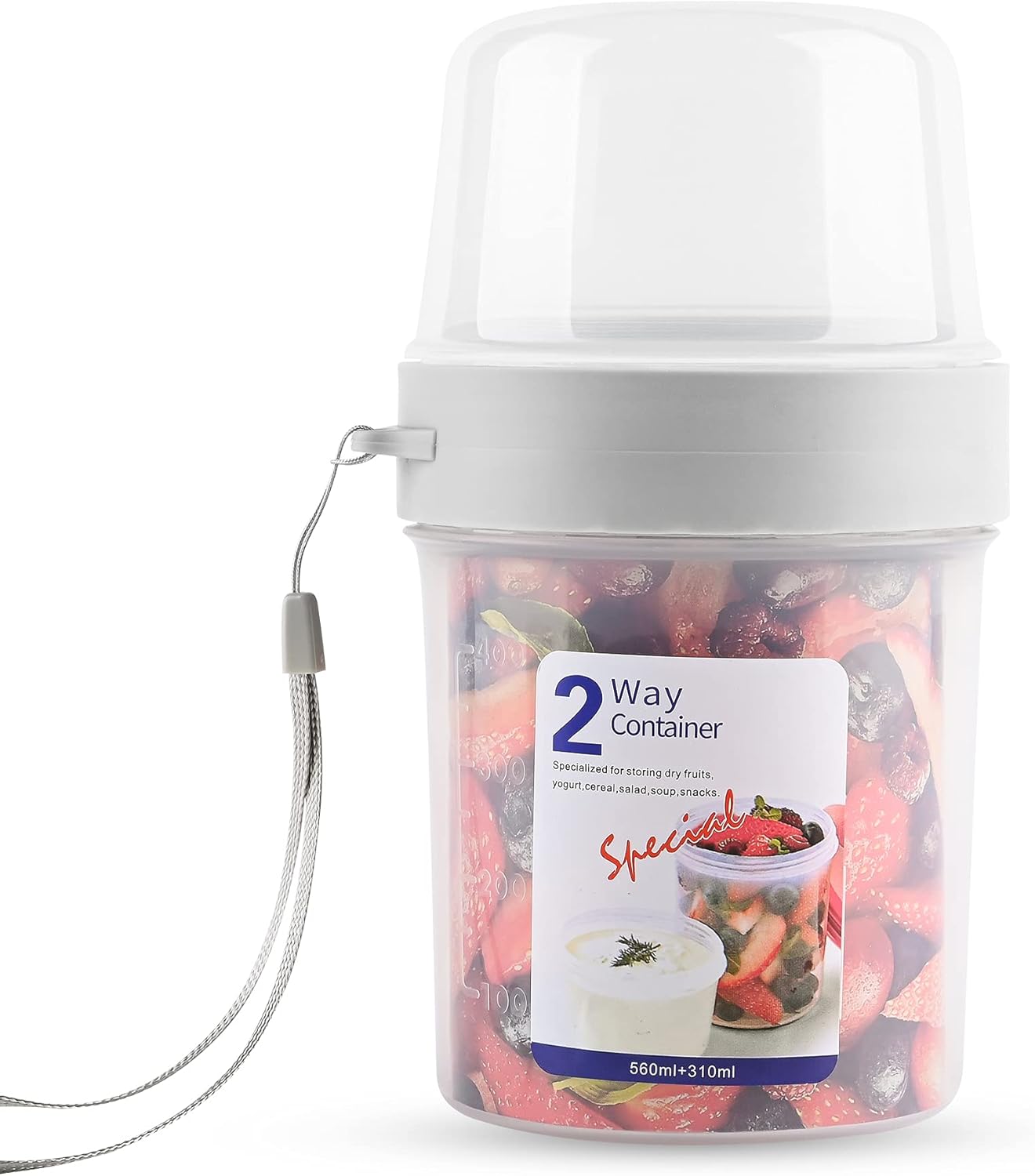 SunHome to go cup for crunch portable cereal cup Double layer hiking