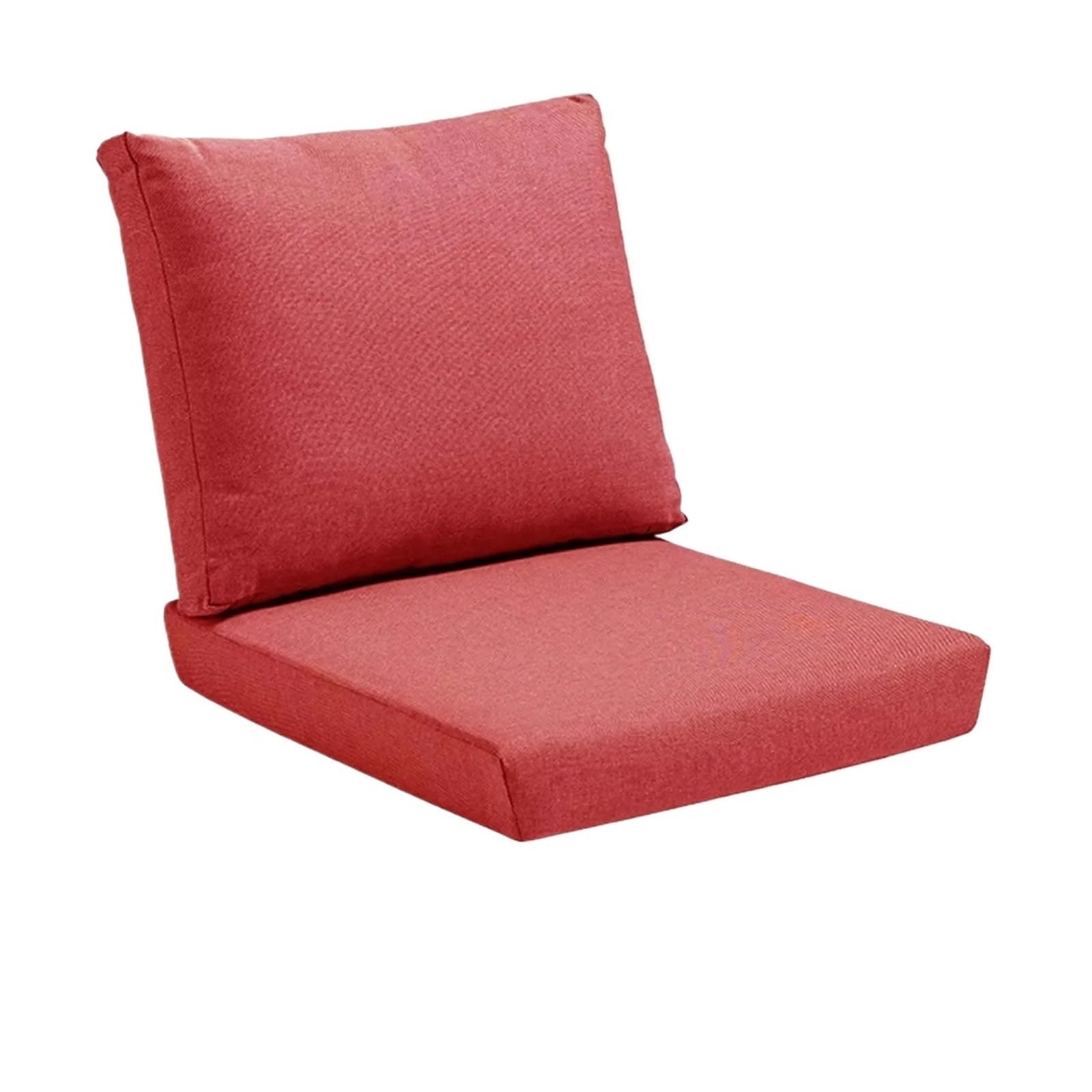 Coussin de chaise de jardin rouge avec dossier assorti pour canapé et patio extérieur