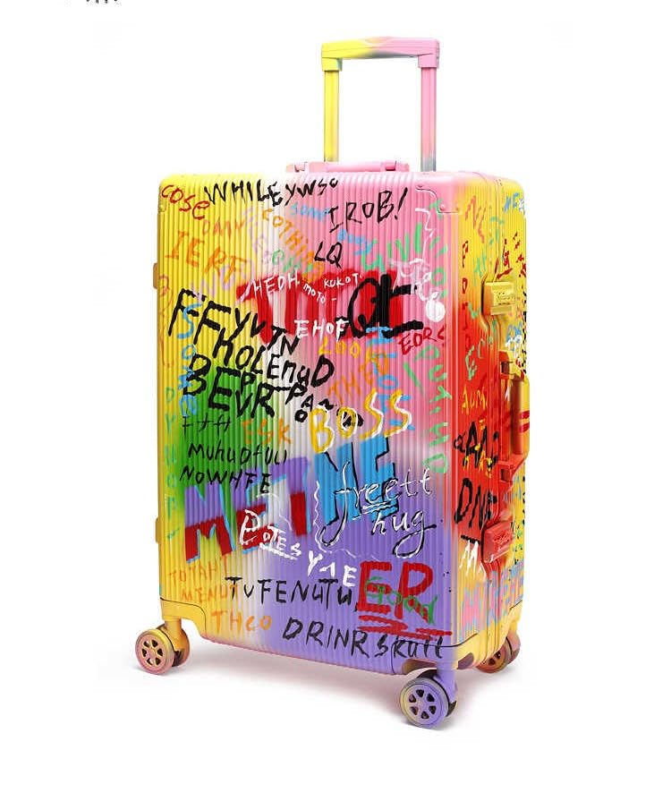 Graffiti Street Art Luggage – Colorful Hard Shell Rolling Suitcase with TSA Lock, 20 Inch Carry-On Travel Case for Fashion-Forward Travelers