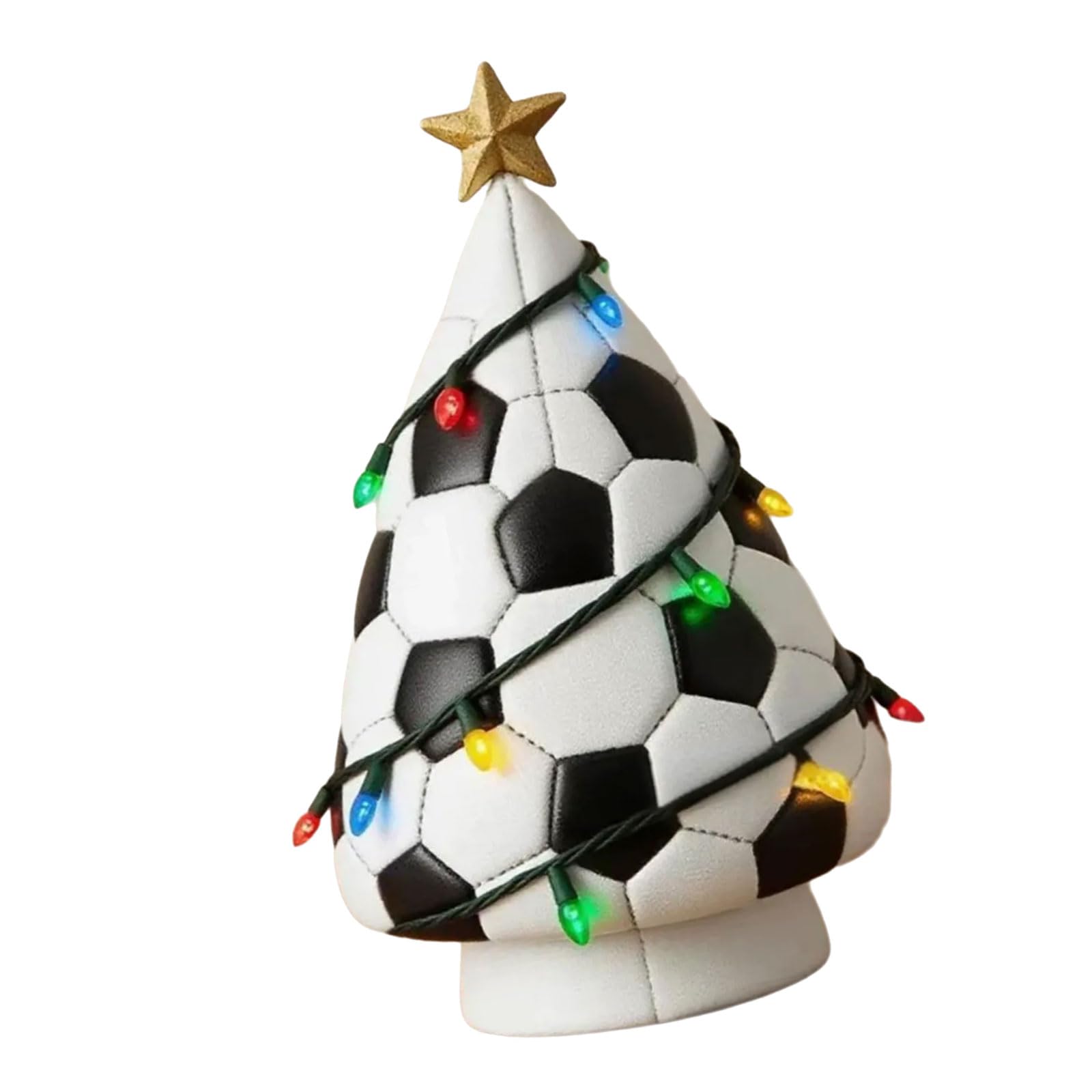 Unique Football-Shaped Resin Christmas Tree Ornament for Indoor Holiday Parties & Sports-Themed Gifts Soccer Lover Festival Tabletop Decoration
