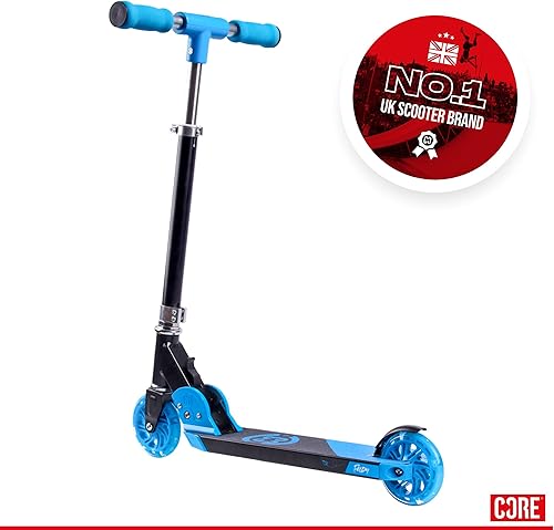 Miniatura 16 de Patinete para niños de 6 a 12 años CORE Foldy Kids Scooter, Kick Scooter, 2 ruedas LED iluminadas, scooter fácil plegable, manillar de 3 alturas