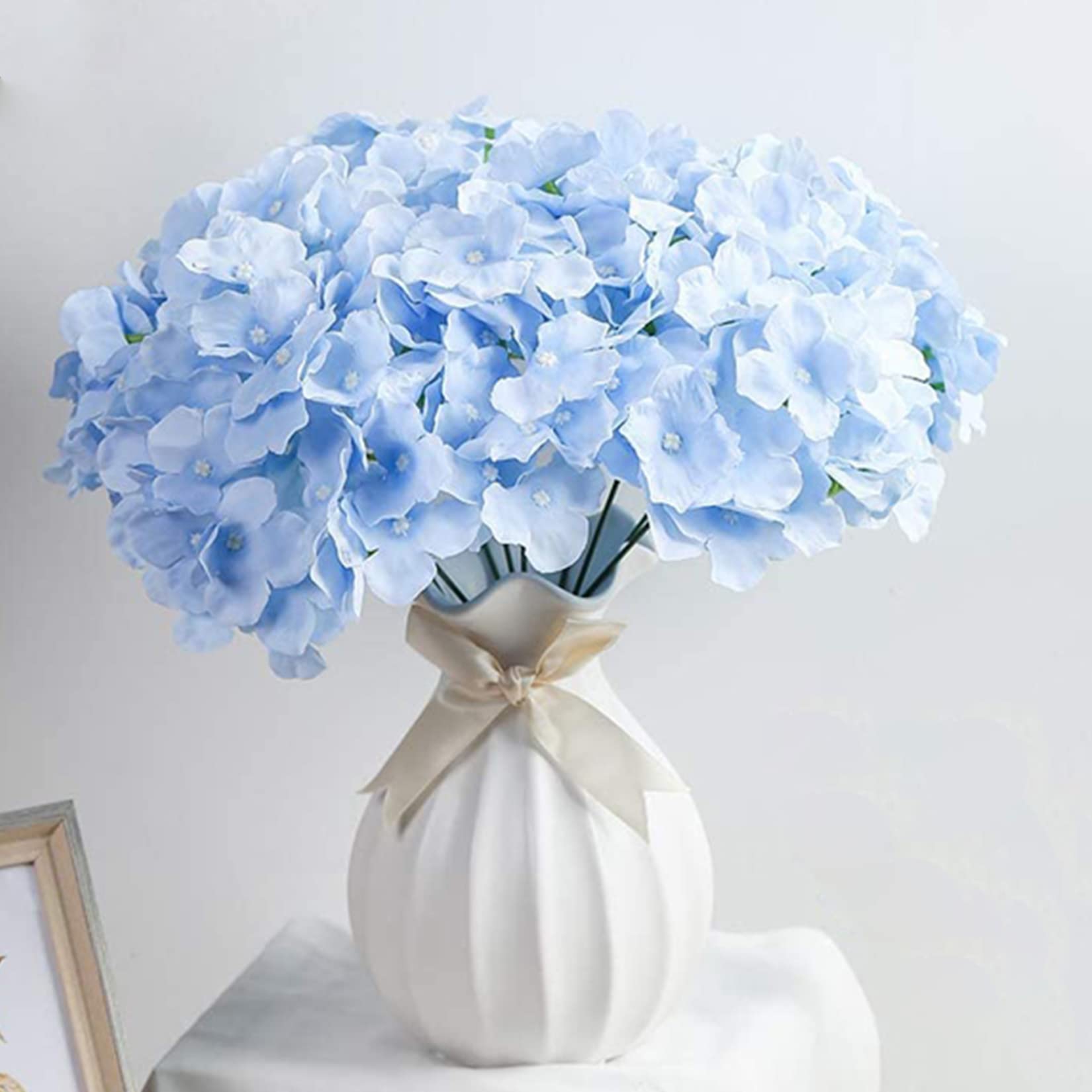 FIORI ARTIFICIALI SETA 7 Grande Testa Mazzo Ortensia Per Matrimonio, Camera, H5528 EUR 10,46