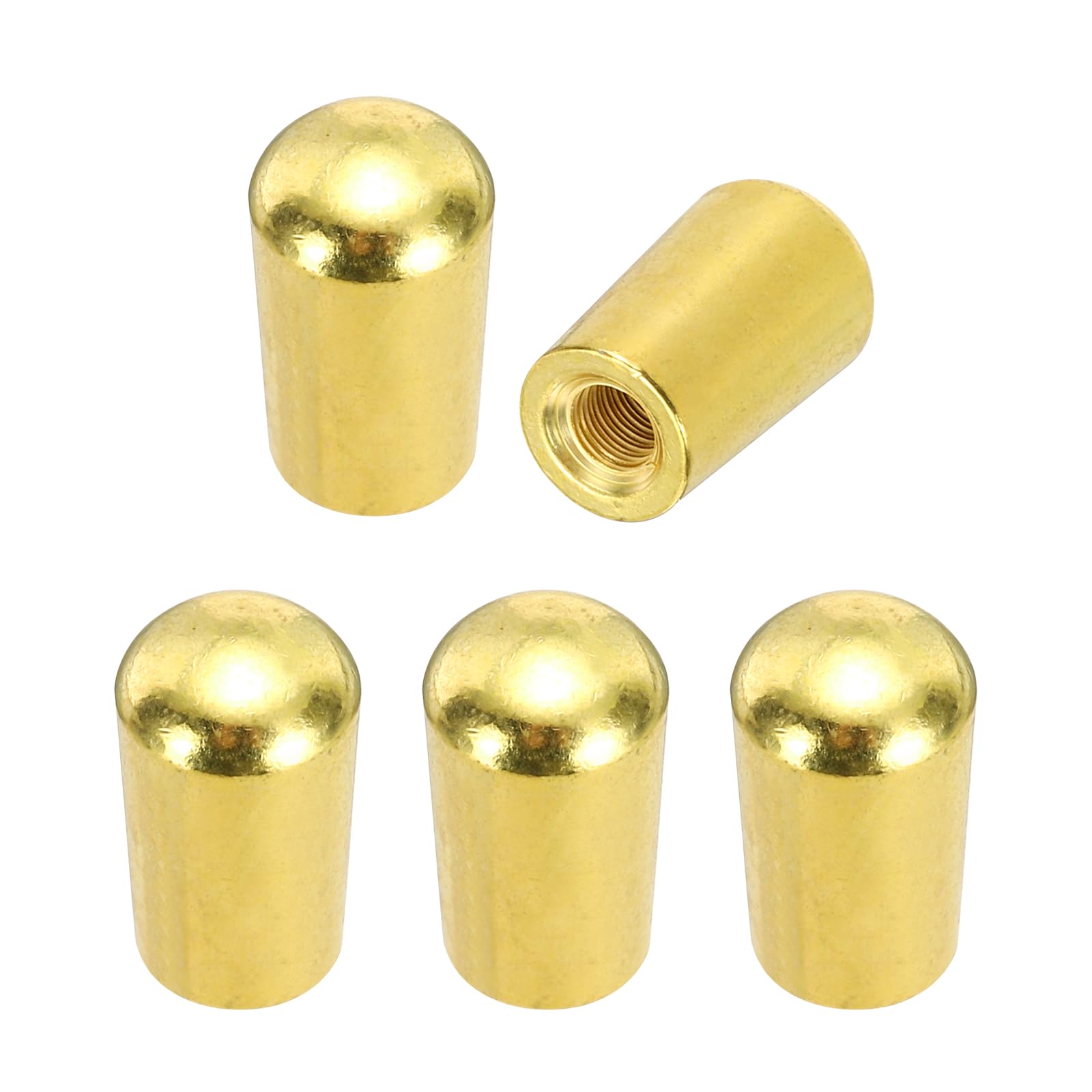 – sourcing map 5Pcs 3 Way Guitar Toggle Switch Tip, M3.5 Brass Threaded Toggle Pickup Switch Knob Tip for LP Electric Guitar Replacement Parts, Gold