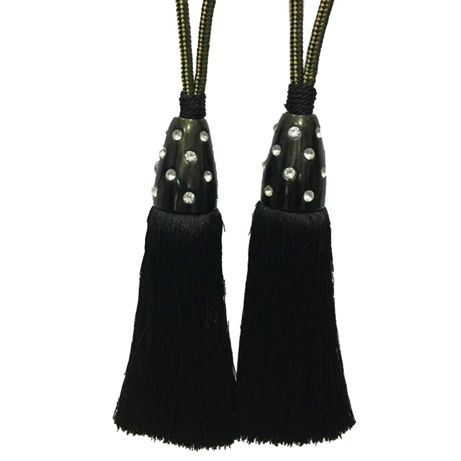 Accessoires à rideaux tressés noirs pour lumière de salon