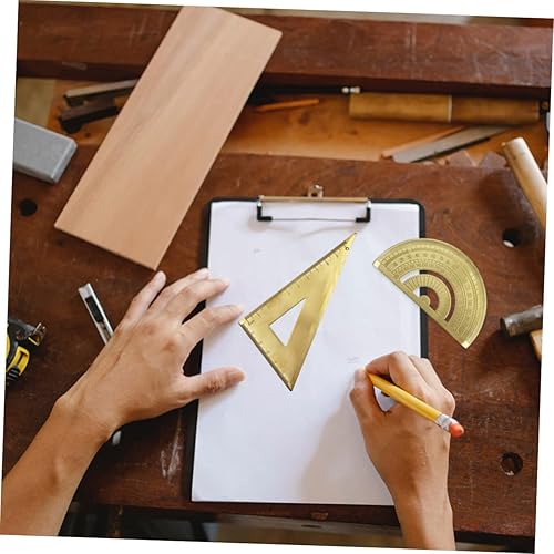 Miniatura 3 de 1 Unidades Regla Kits de Niños Multiherramientas Herramientas de Dibujo Herramienta Multipropósito Metal Triángulo Matemáticas Herramienta de